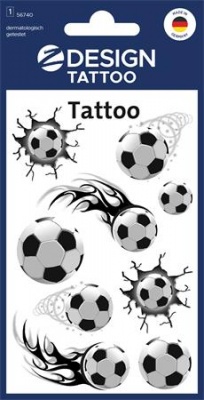 Matrica, tetoválás, 1 ív, 76x120 mm, AVERY ZWECKFORM, "Z-Design No.56740", focilabda