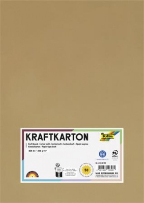 Kraft papír, A4, 230 g, 50 lap, FOLIA