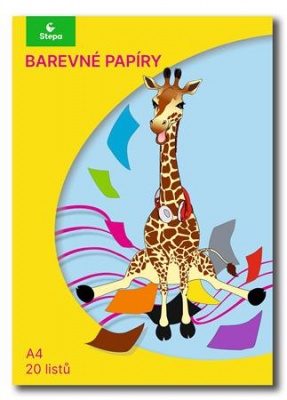 Színes papír,  A4, 80g, 2x10 lap  STEPA, vegyes színek