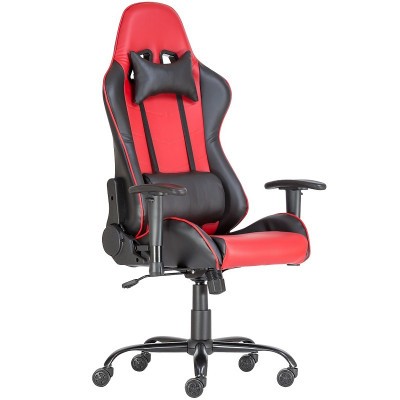 Gamer szék, ALPHA RACING textilbőr Fekete/piros