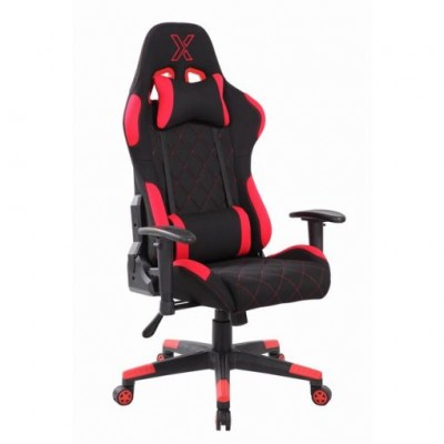 Gamer szék, DAKAR textilbőr Fekete/piros